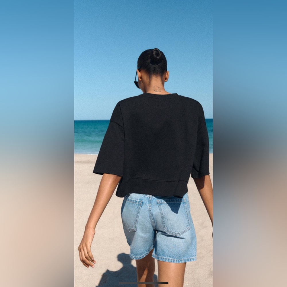 Zara mom jean shorts